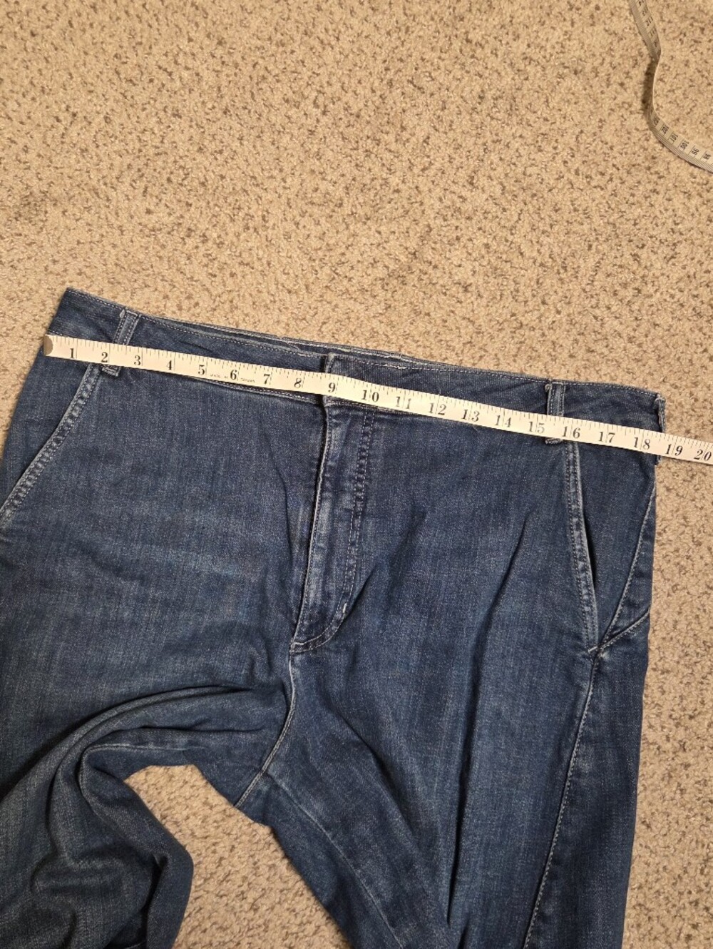 Anthropologie Pilcro Full Curve High-Rise Wide-Leg Jeans Blue Women's 32 Barrel - Picture 9 of 12